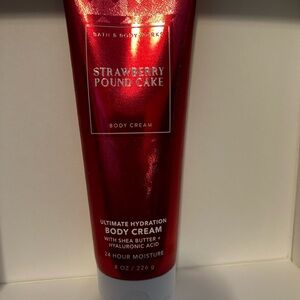 Bath & Body Works Strawberry Pound Cake Body Cream - Vibrant Red